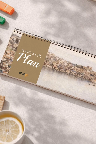Tarihsiz Spiralli Haftalık Masaüstü Planlayıcı - TRABZON - 10x30 cm Plango ürün görseli 1