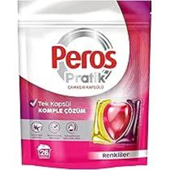 Peros Çamaşır Deterjanı Tableti (Kapsülü) Renkliler İçin 26 Adet ürün görseli 1