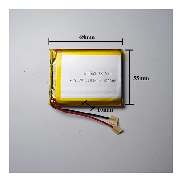 Sertec 105568 3.7V 5000MAH Şarj Edilebilir Lityum Polimer Pil ürün görseli 1
