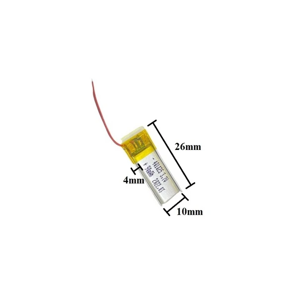Sertec 401025 3.7V 90 Mah Lityum Polimer Pil 1.5A (Drone Için Uygun Değildir) ürün görseli 1