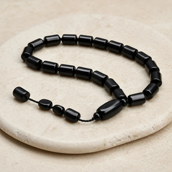 BlackCraft Oltu Taşı Mini Boy Tıraşlı Kesim Tespih ürün görseli 1