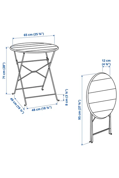 katlanabilir masa , antrasit, 65 cm - Resim 5