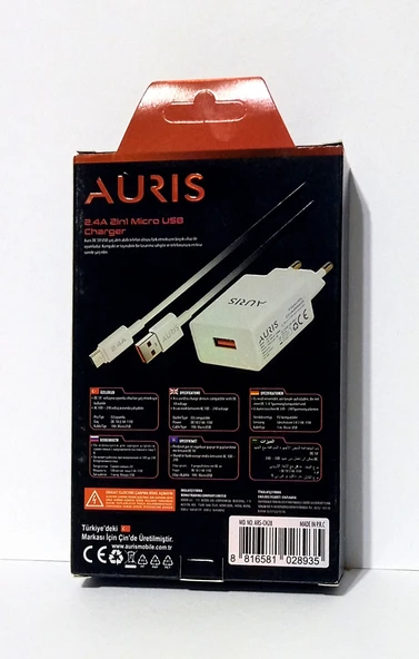 Auris ARS-CH28 Micro USB Şarj Adaptörü 2.4A 11W - Resim 3