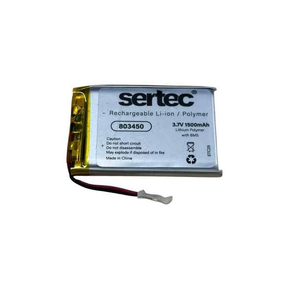 Sertec 803450 3.7V 1500MAH Lipmer Pil (DEVRELI/1.5A) ürün görseli 1