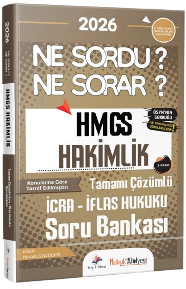 Dizgi Kitap 2026 Hukuk Atölyesi HMGS Hakimlik Ne Sordu Ne Sorar İcra İflas Hukuku Tamamı Çözümlü Soru Bankası ürün görseli 1