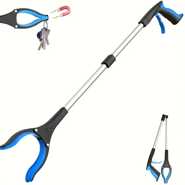 ShopyTech  Katlanabilir 32 İnç Eşya Kavrama Aparatı 360° Döner Başlıklı Manyetik Uçlu Çöp Toplama ve Uzanma Tutacağı ürün görseli 1