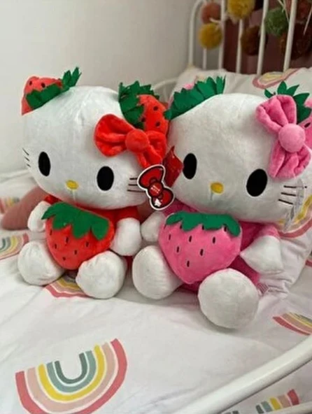 Hello Kitty Oyuncak Peluş Kurdaleli 50cm - Resim 3