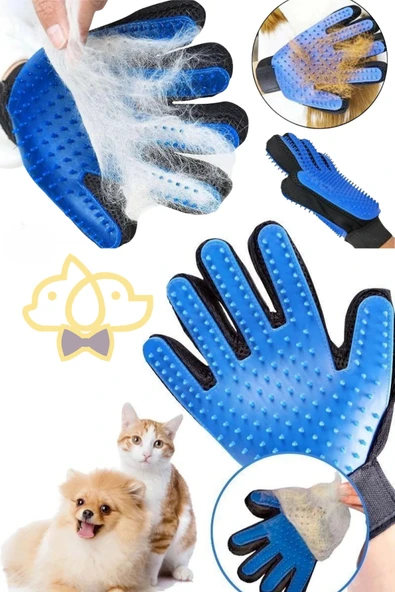 Kedi Köpek Tüy Toplama ve Tarama Eldiveni Silikon Masajlı Yıkanabilir Banyo Eldiveni 1 Adet ürün görseli 1