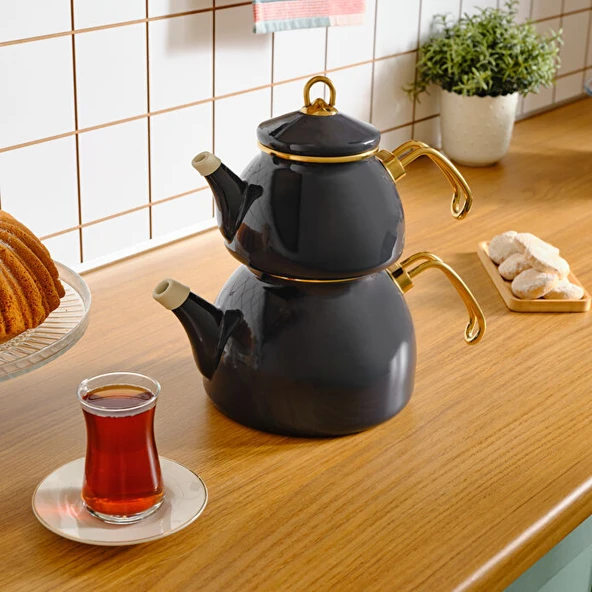 Karaca Retro Antrasit Emaye Çaydanlık ürün görseli 1