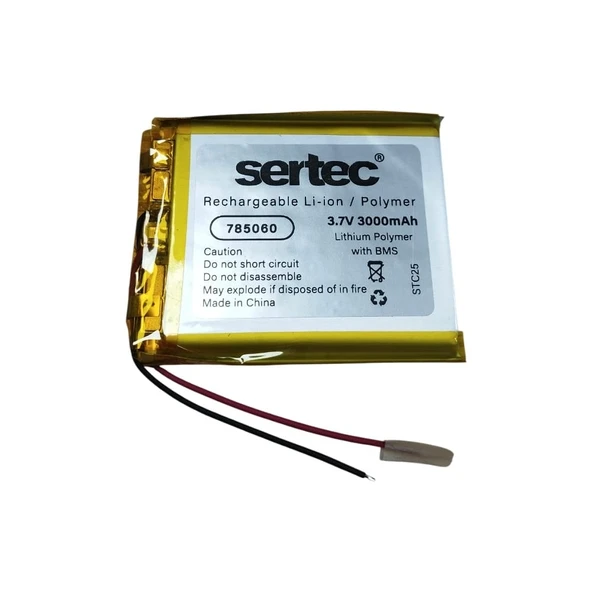 Sertec 785060 3.7V 3000MAH Li-Polymer Pil (DEVRELI/1.5A) ürün görseli 1
