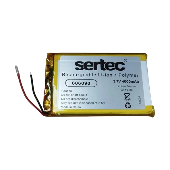 Sertec 606090 3.7V 4000MAH Li-Polymer Pil (DEVRELI/1.5A) ürün görseli 1