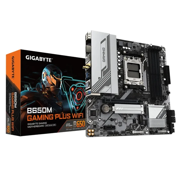 GIGABYTE B650M-GAMING-PLUS-WIFI 4xDDR5 2xDP/1xHDMI 2xM.2 AM5 ANAKART ürün görseli 1