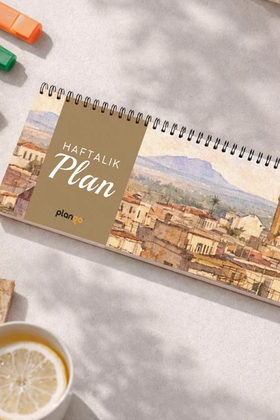 Tarihsiz Spiralli Haftalık Masaüstü Planlayıcı - MARDİN - 10x30 cm Plango ürün görseli 1