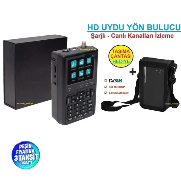 HD UYDU YÖN BULUCU TAŞIMA ÇANTALI - ŞARJLI - CANLI KANALLARI  İZLEME ürün görseli 1
