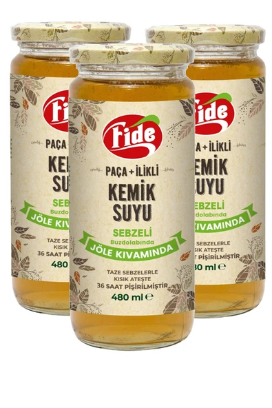 Fide Paça + İlikli Kemik Suyu Jöle Kıvamında Sebze 480 ml x 3 Adet ürün görseli 1