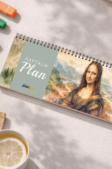 Tarihsiz Spiralli Haftalık Masaüstü Planlayıcı - MONA LİSA - 10x30 cm Plango ürün görseli 1