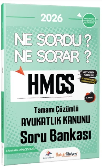 Dizgi Kitap 2026 Hukuk Atölyesi HMGS Ne Sordu Ne Sorar Avukatlık Kanunu Tamamı Çözümlü Soru Bankası ürün görseli 1