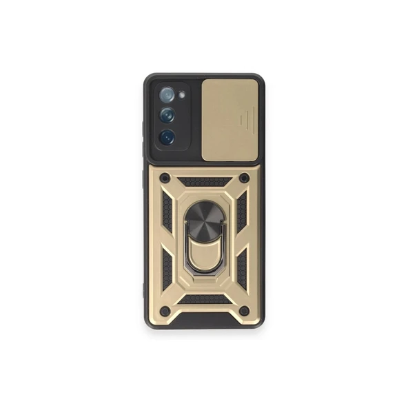 Samsung Galaxy S20 Fe Kılıf Pars Lens Yüzüklü Silikon - Gold ürün görseli 1