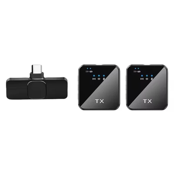 ShopyTech Kablosuz 4ü 1 Arada  Yaka Mikrofonu Type-C Lightning 3.5mm Uyumlu Gürültü Azaltmalı Telefon Kamera Mikrofonu ürün görseli 1