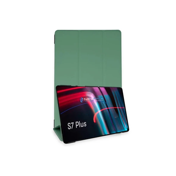 Samsung Galaxy T970 Tab S7 Plus 12.4 Kılıf Tablet Smart Kılıf - Koyu Yeşil ürün görseli 1
