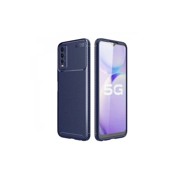 Vivo Y11s Kılıf Auto Focus Karbon Kapak - Lacivert ürün görseli 1