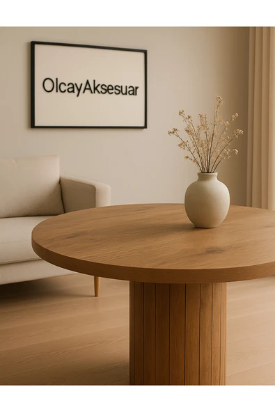OlcayAksesuar Güneş Model 90 Çaplı 75 cm yükseklikli (36mm KALIN KENARLI) (SANDALYE YOK) Yuvarlak Yemek Mas ürün görseli 1