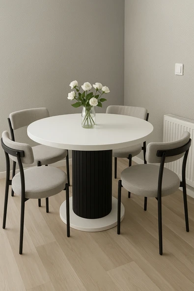 OlcayAksesuar Güneş Model 90 Çaplı 75 cm yükseklikli (36mm KALIN KENARLI) (SANDALYE YOK) Yuvarlak Yemek Masası ürün görseli 1