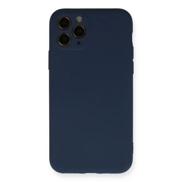 İphone 11 Pro Kılıf Nano İçi Kadife Silikon - Lacivert ürün görseli 1