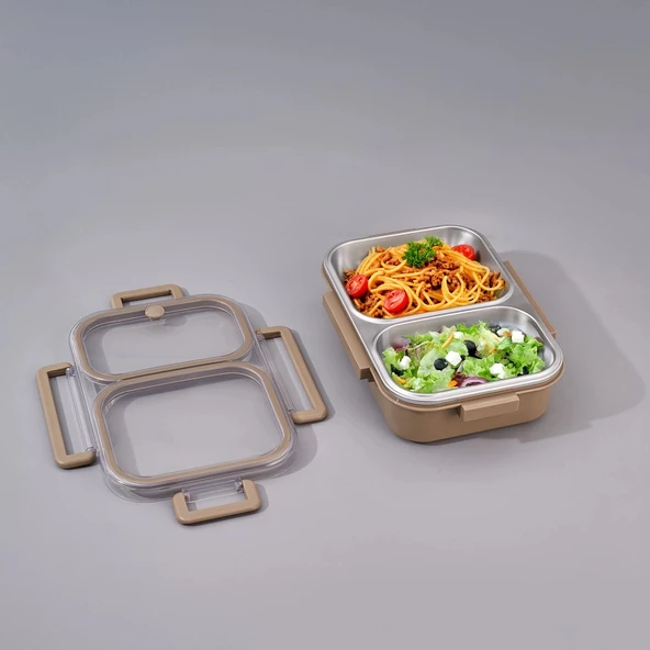 Bento Lunch Box Haki 2 Bölmeli ürün görseli 1