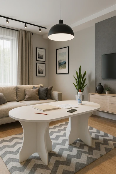 OlcayAksesuar Kelebek Model 180x90x75 (KALIN KENAR 36mm) Yemek Masası Mutfak Masası Çok Amaçlı Masa (Sadece Masa) ürün görseli 1