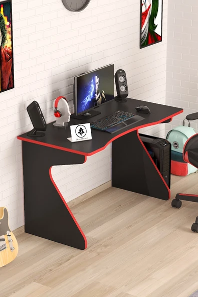 OlcayAksesuar Oyuncu Masası Gamer Model Çalışma Masası Siyah-Kırmızı Model ürün görseli 1