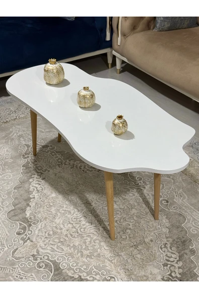 OlcayAksesuar Asimetrik Bulut Model 120x60 cm Ahşap Oval Ayaklı ürün görseli 1