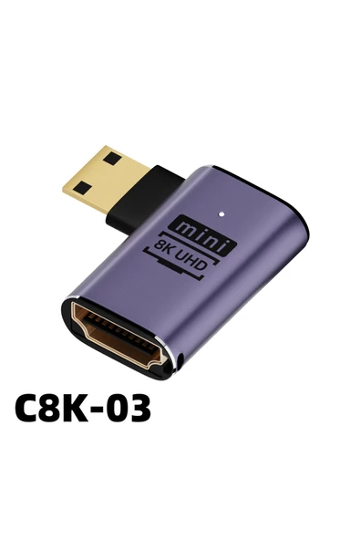 silabor UHD 2.1 Adaptör, 8K 60Hz HDTV Dişi Konnektörden Mini/MicroHD Erkek Konnektöre 8K Yüksek Çözünürlüklü ürün görseli 1