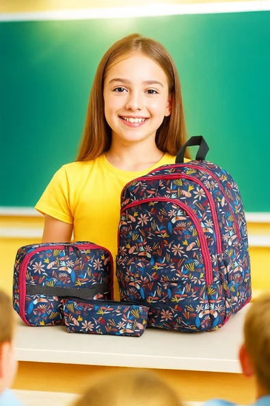 NewBag Tropikal Kız Sırt Okul Çantası-3'lü Set (YENİ SEZON) ürün görseli 1