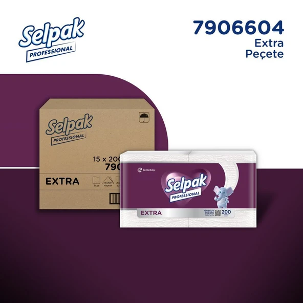 Selpak Profesyonel Extra Peçete 200'lü x 15 Adet ürün görseli 1