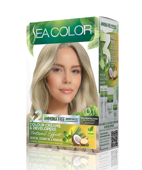 Sea Color Natural Effect Set Saç Boyası Amonyaksız 0.1 Platin Sarısı ürün görseli 1