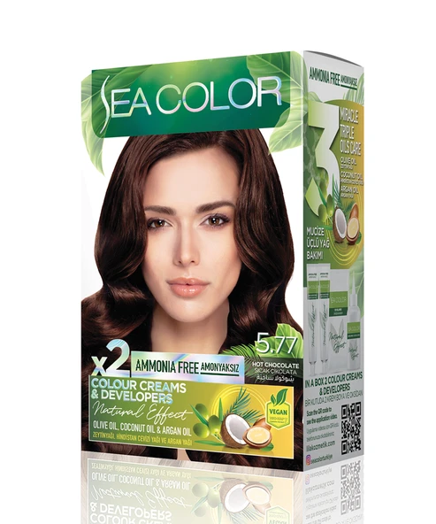 Sea Color Natural Effect Set Saç Boyası Amonyaksız 5.77 Sıcak Çikolata ürün görseli 1