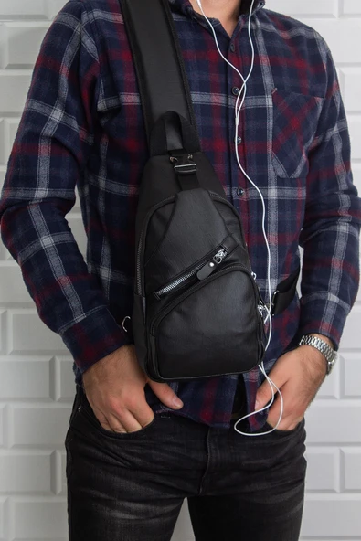 Newish Polo Body Bag Çapraz Sırt Çantası Usb Kablo Çıkışlı-yıkama Deri ürün görseli 1