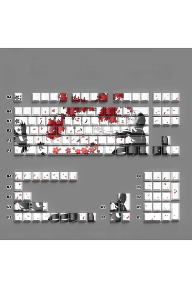 silabor 129 Tuş Orijinal Yan Baskılı Yarı Saydam PBT Süblimasyon Mekanik Klavye Tuşları Klavye Keycaps ürün görseli 1