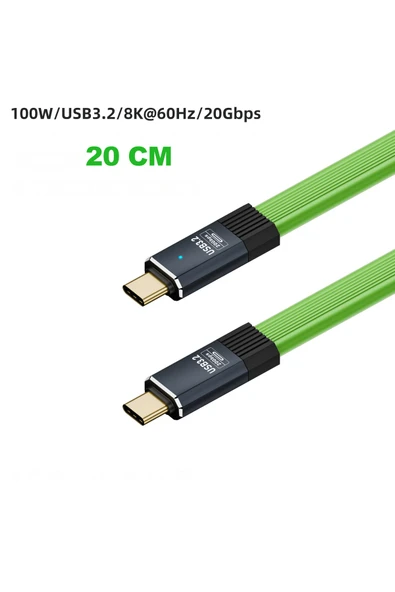 silabor Type-c Tam Fonksiyonlu Esnek Veri Kablosu USB3.2 20Gb İletimi Destekler 100W Hızlı Şarj Uzun Düz ürün görseli 1