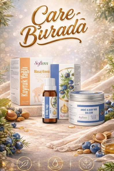 Ardıç Yağı 20 Ml + Ardıç & Emu Yağı Balsam 50 Ml + Kuyruk Yağlı & Kolajenli Masaj Kremi 200 Ml ürün görseli 1