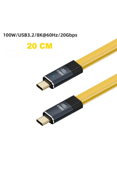 silabor Type-c Tam Fonksiyonlu Esnek Veri Kablosu USB3.2 20Gb İletimi Destekler 100W Hızlı Şarj Uzun Düz ürün görseli 1