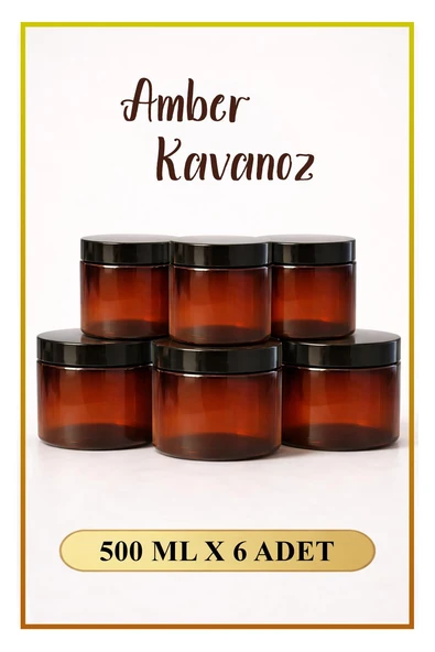 Amber Kavanoz 500 ML - 6 Adet, Çok Amaçlı Saklama Kabı (Mutfak & Banyo) ürün görseli 1