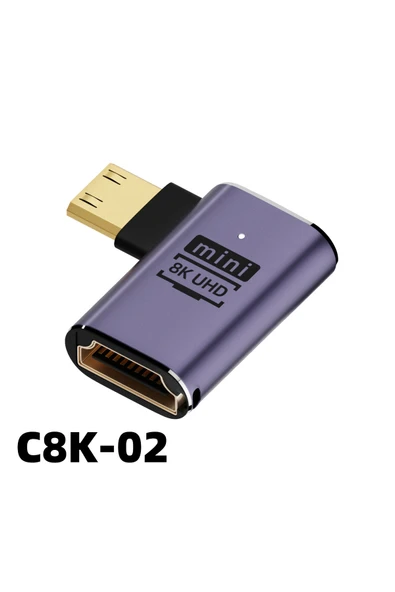 silabor UHD 2.1 Adaptör, 8K 60Hz HDTV Dişi Konnektörden Mini/MicroHD Erkek Konnektöre 8K Yüksek Çözünürlüklü ürün görseli 1