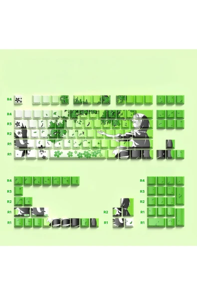 silabor 129 Tuş Orijinal Yan Baskılı Yarı Saydam PBT Süblimasyon Mekanik Klavye Tuşları Klavye Keycaps ürün görseli 1