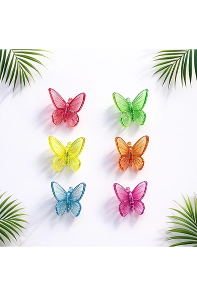 Melissa RETRO KELEBEK TOKA ORTA BOY 6 ADET (5cm) ürün görseli 1