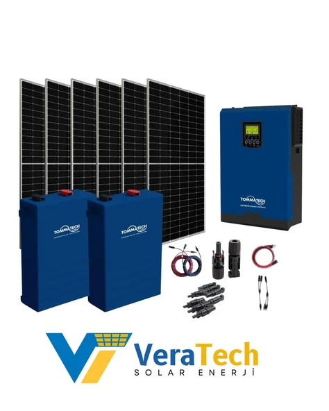 VeraTech Büyük Bağ Evi Solar Paketi 550w Güneş Paneli 5kw İnverter 10Kw Lityum Akü ürün görseli 1