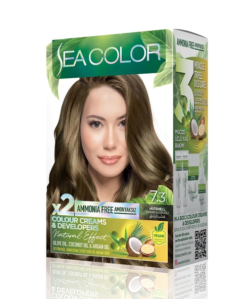 Sea Color Natural Effect Set Saç Boyası Amonyaksız 7.3 Fındık Kabuğu ürün görseli 1