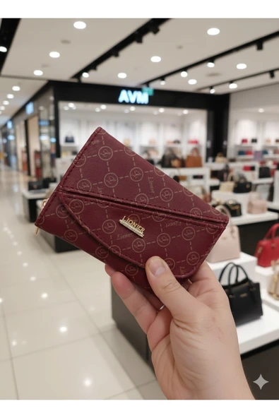 Newish Polo Çizgili Kapaklı Fermuarlı Portföy Cüzdan Orta Boy - Suni Deri ürün görseli 1