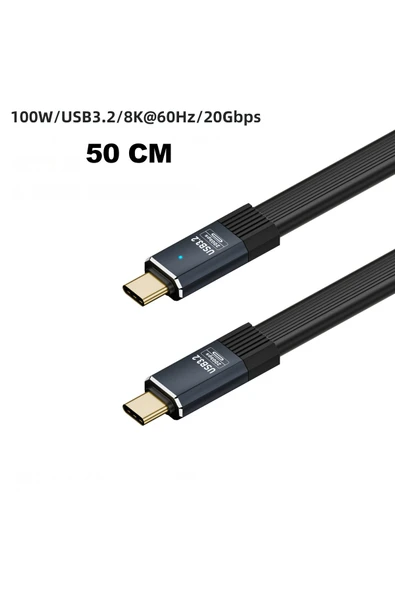 silabor Type-c Tam Fonksiyonlu Esnek Veri Kablosu USB3.2 20Gb İletimi Destekler 100W Hızlı Şarj Uzun Düz ürün görseli 1